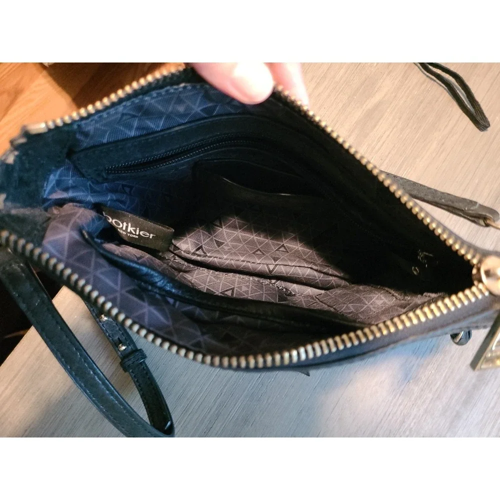 BOTKIER Soft Black Leather TRIGGER Stud Satchel Shoulder‎ Bag